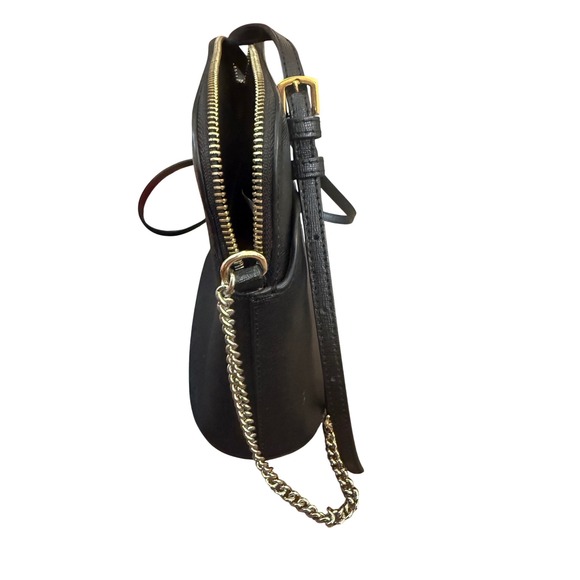Furla Black Dome Crossbody Bag Chain Strap Gold Hardware - Picture 4 of 16